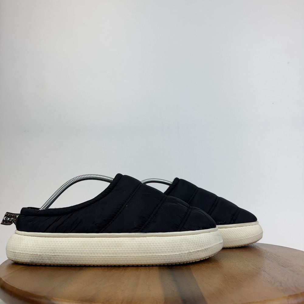 Womens Abound Devon Quilted Black Nylon Clog Platform Slippers Size M 9-10 AUC